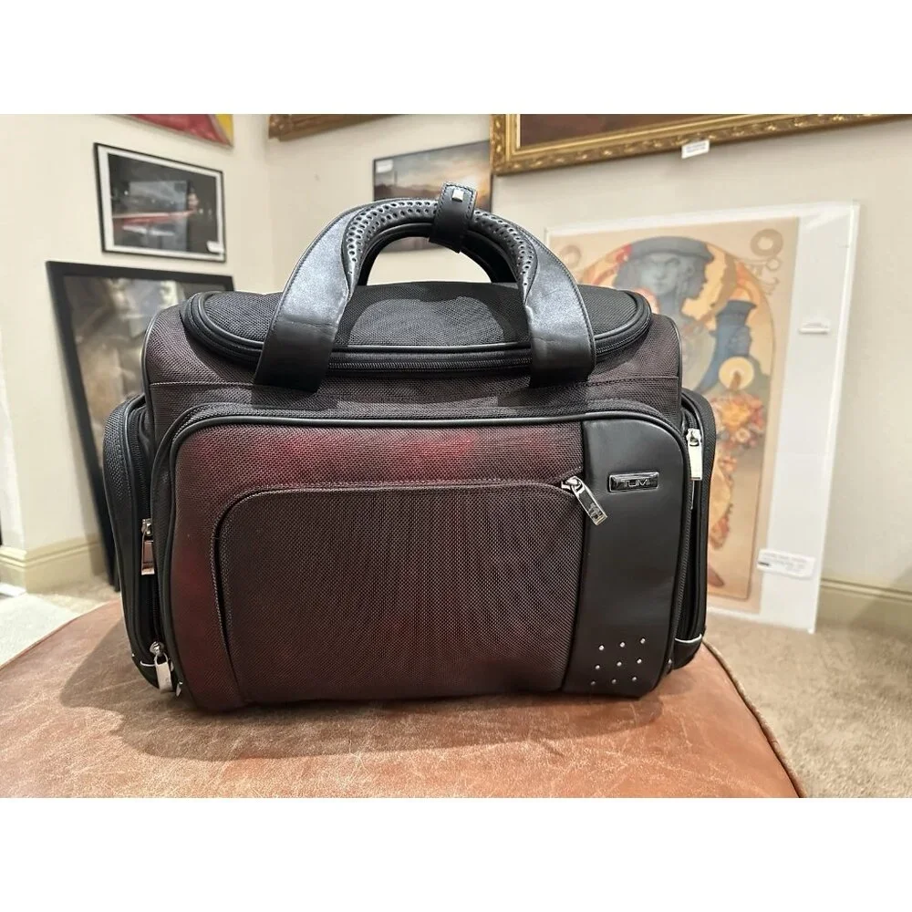 Tumi Boston Weekender In Black & Red 18”Lx12”x11”W
